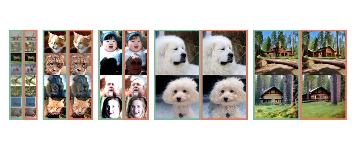Paired image samples comparing a baseline sampler against LD3 at the same step budget.